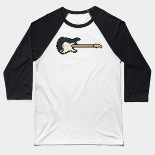 Pixel 1950's Strat Guitar 'Blackie' Baseball T-Shirt